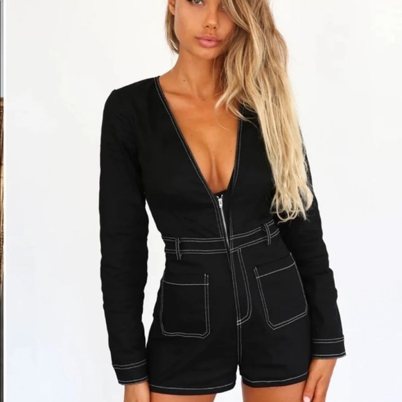 Tiger Mist Pants - Black Romper Sz S
